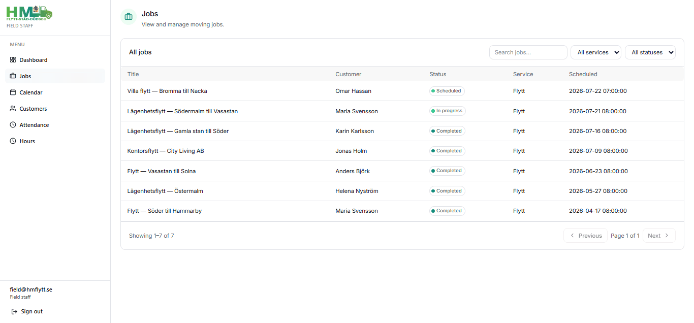 Jobs screenshot